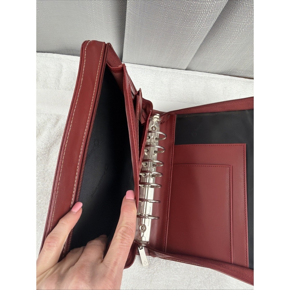 Vtg FRANKLIN COVEY Red  7 Ring Planner Binder  w/ Retractable Handles  8" x 11" - Picture 12 of 16